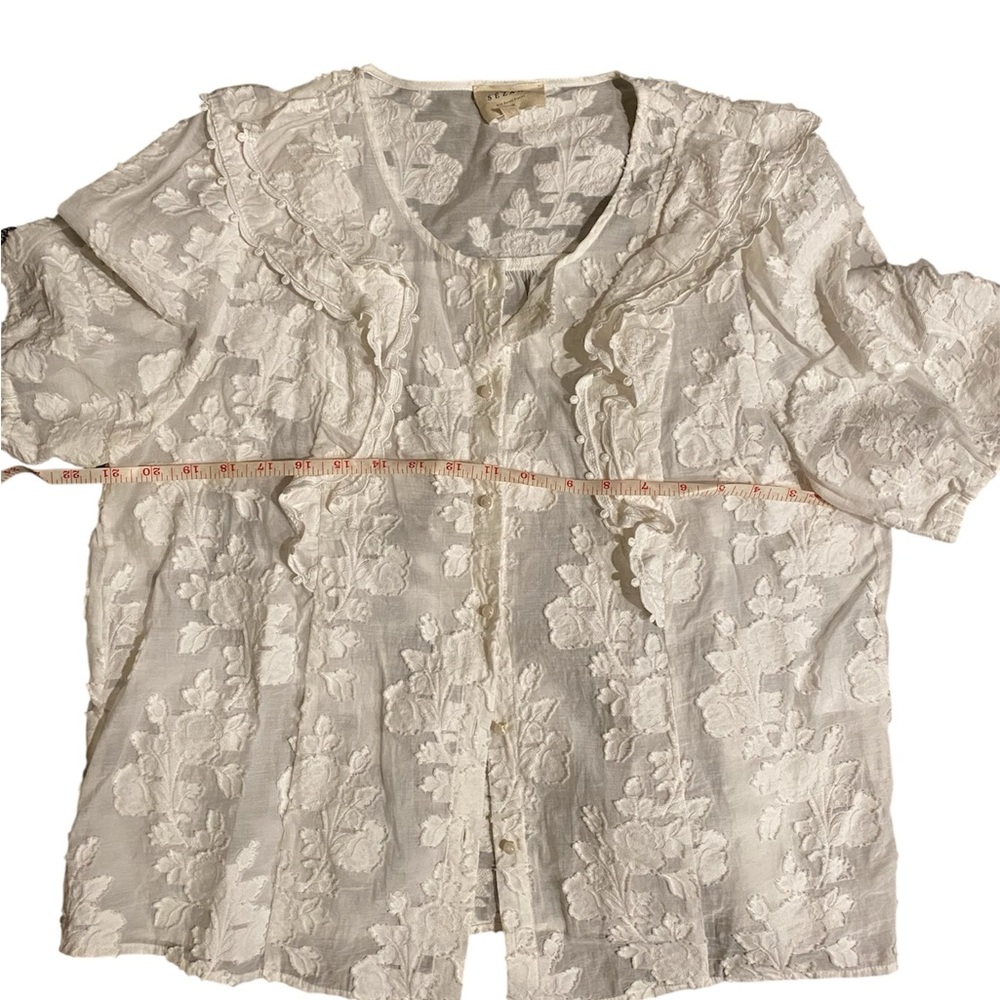 Sezane Jordanna White Floral Lace Blouse - Picture 6 of 7